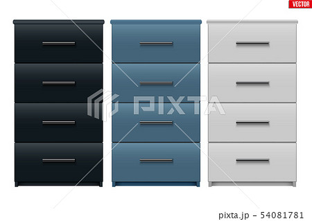 Set Of Office Cabinet With Drawersのイラスト素材