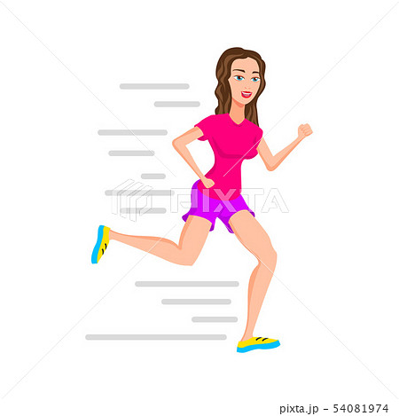 young woman runner running or jogging girl vector 54081974