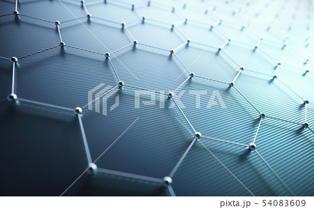 Abstract Hexagonal Atomic Connection Science 54083609