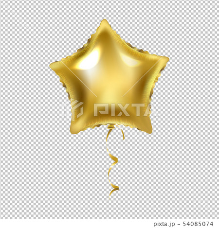 Golden Star Balloon Isolated Transparent 54085074