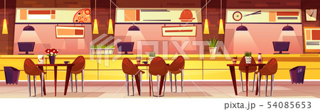 cartoon cafe with various cuisine, background cartoon cafe with various cuisine, background 54085653