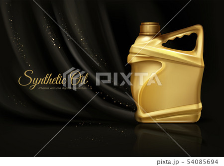Synthetic car engine oil realistic banner Synthetic car engine oil realistic banner 54085694