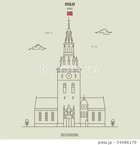 Oslo Cathedral, Norway. Landmark icon 54086179