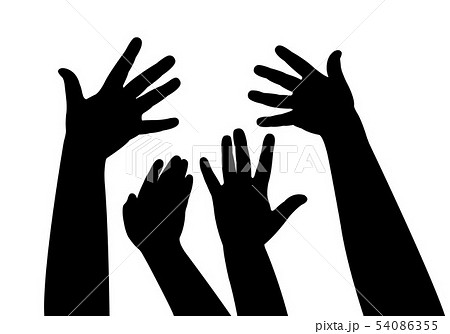 hands reaching up silhouette