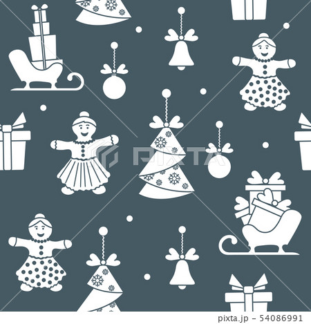 Seamless pattern with christmas, new year symbols Seamless pattern with christmas, new year symbols 54086991