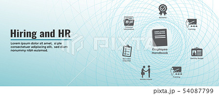 HR and Hiring Process icon set & Web Header Banner 54087799
