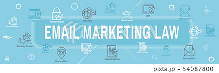 Email Marketing Rules and Regulations Icon Set & 54087800