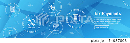 Tax concept - percentage paid, icon and income 54087808