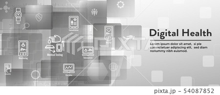 Digital Health Icon Set with Wearable Technology 54087852