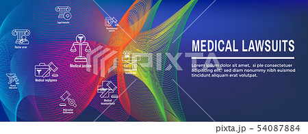 Medical Lawsuits Icon Set and Web Header Banner 54087884