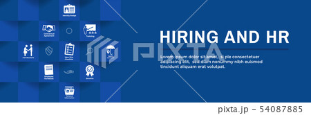 HR and Hiring Process icon set & Web Header Banner 54087885
