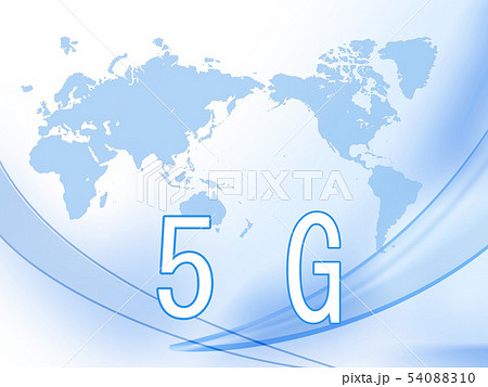５G　高速通信　次世代通信　世界地図　情報通信　テクノロジー　 54088310
