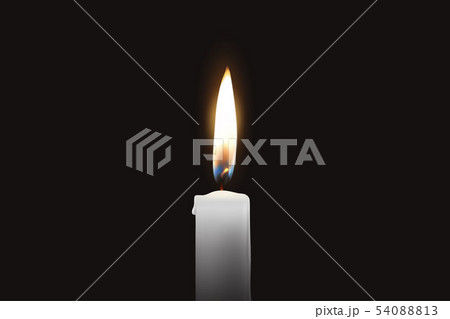 Vector 3d Realistic One Single Rendwer White Paraffin or Wax Burning Candle Closeup Isolated on Dark Vector 3d Realistic One Single Rendwer White Paraffin or Wax Burning Candle Closeup Isolated on Dark 54088813
