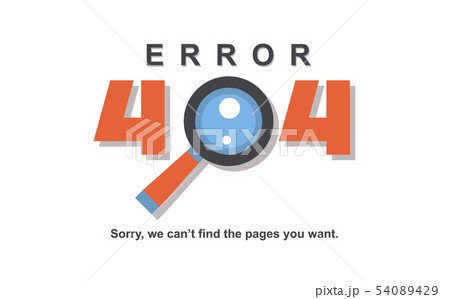 Error 404 page vector internet problem or web warning message webpage not found erroneously 54089429
