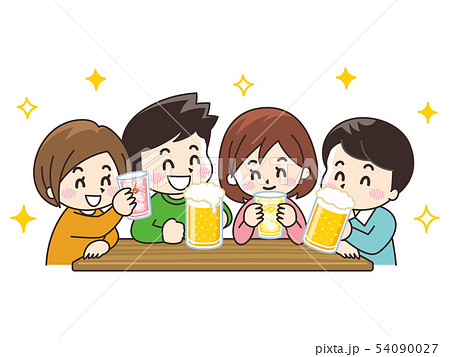 飲み会をする男女 54090027