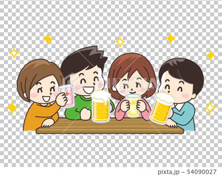 Men and women who have a drinking party 54090027