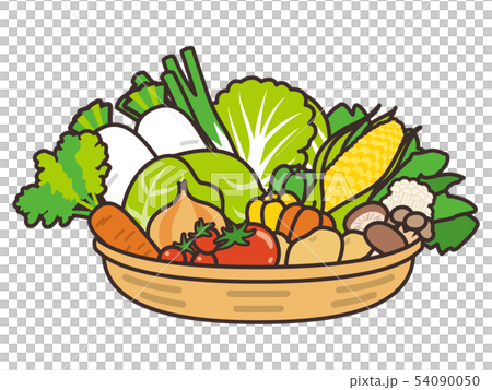 かごに盛られた野菜 54090050