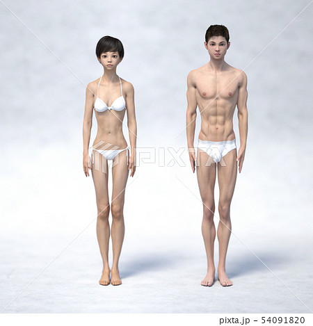 男女の体型 比較 ヌード Perming3dcg イラスト素材のイラスト素材
