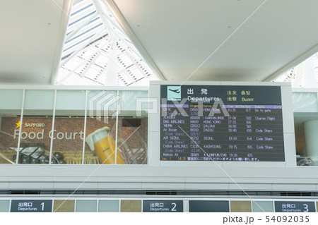 フライトインフォメーション　新千歳空港　国際線 54092035