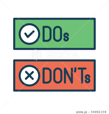 Do And Don T Or Good And Bad Icons W Positive Andのイラスト素材