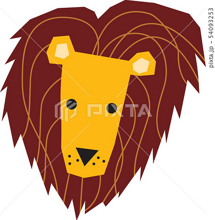 動物 ライオン 顔のイラスト素材
