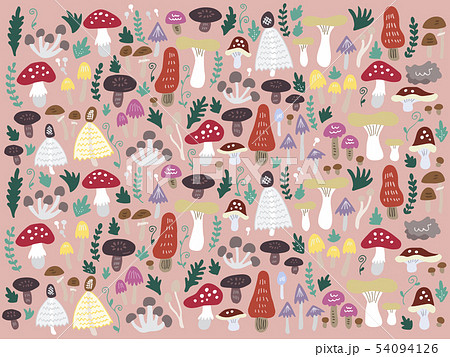 Various mushroom wallpapers - Stock Illustration [54094126] - PIXTA