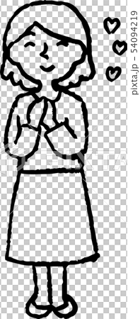 Female Loose Bob Housewife Pose Reaction Illustration Female Loose Bob Housewife Pose Reaction Illustration 54094219