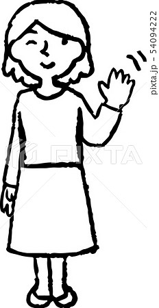女性 ゆるふわボブ 主婦 ポーズ リアクション イラストのイラスト素材