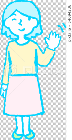 Female Loose Bob Housewife Pose Reaction Illustration 54094236