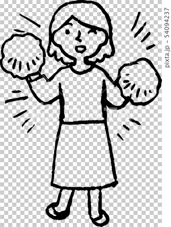 Female Loose Bob Housewife Pose Reaction Illustration 54094237