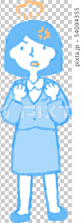 Woman suit Business woman OL Bob cut pose reaction illustration 54094355