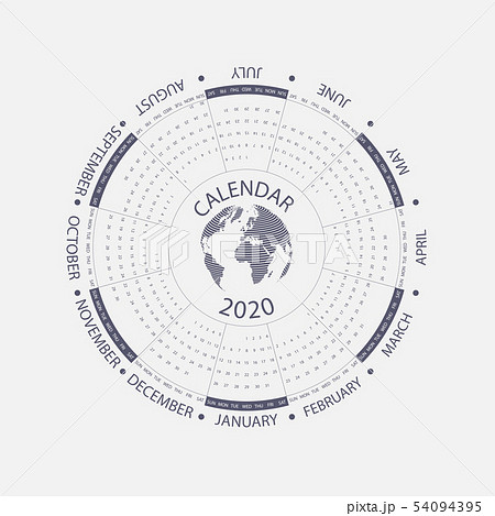 2020 Calendar Template.Circle calendar 2020 Calendar Template.Circle calendar 54094395