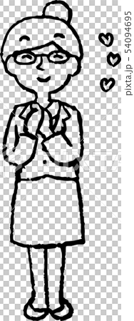 女人西裝職業女性OL餃子頭髮眼鏡構成反應插圖 54094695