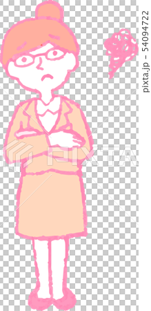 Woman suit Career woman OL Dumplings Hair glasses pose reaction illustrations 54094722