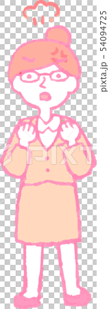 Woman suit Career woman OL Dumplings Hair glasses pose reaction illustrations 54094725
