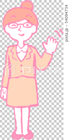 女人西裝職業女性OL餃子頭髮眼鏡構成反應插圖 54094734