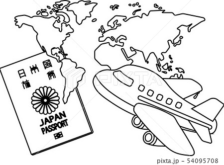パスポート 旅券 旅行 日本 身分証明書 チケット イラストのイラスト素材