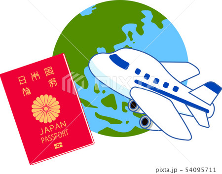 パスポート 旅券 旅行 日本 身分証明書 チケット イラスト パスポート 旅券 旅行 日本 身分証明書 チケット イラスト 54095711