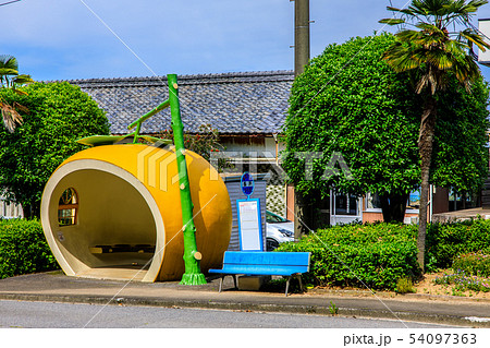 小長井町フルーツバス停:ミカン黄 【長崎県諫早市小長井町】 小長井町フルーツバス停:ミカン黄 【長崎県諫早市小長井町】 54097363