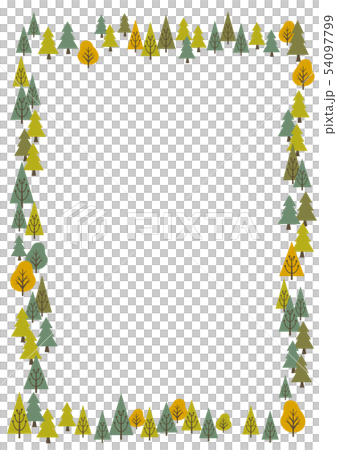 Autumn forest frame square 54097799