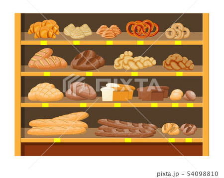 Bread products in shopping mall. Bread products in shopping mall. 54098810