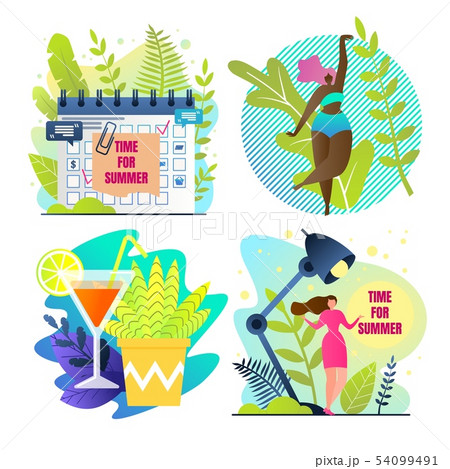 Set Vacation Planning, Time for Summer Cartoon. 54099491