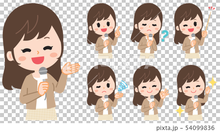 リポーター イラストセットのイラスト素材