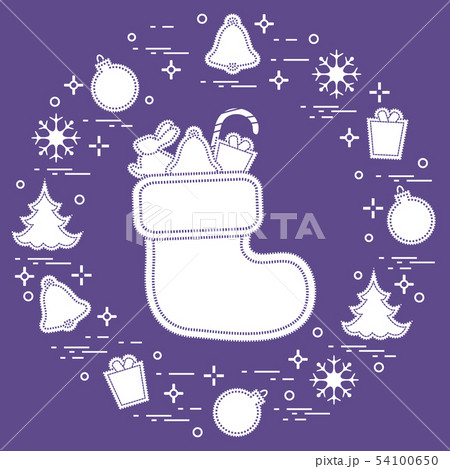 Christmas sock with gift New Year and Christmas 54100650