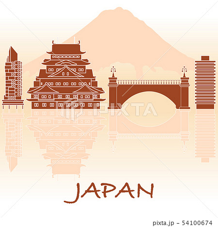 Japanese architecture Mount Fuji. 54100674