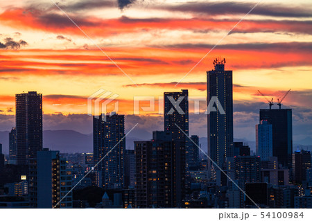 《東京都》東京の夕景・池袋方面 54100984