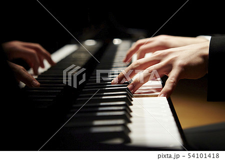 ピアノを弾く男性の手 54101418