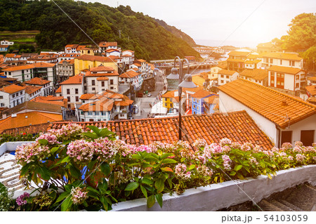 Cudillero, picturesque fishing village at sunset, Asturias, Spain Cudillero, picturesque fishing village at sunset, Asturias, Spain 54103059