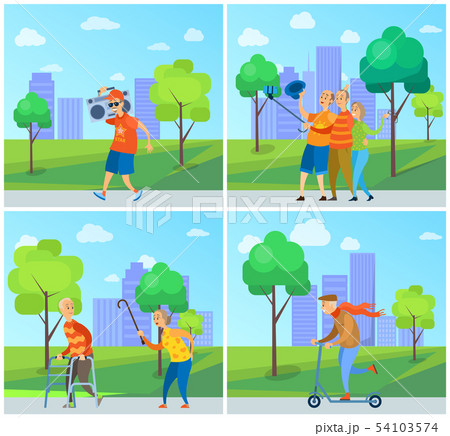 Hipster Grandfather with Music Box, Old People Hipster Grandfather with Music Box, Old People 54103574