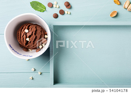 Homemade assorted ice cream in a bowl Homemade assorted ice cream in a bowl 54104178